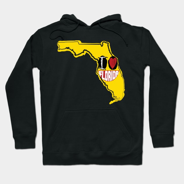 I Love Florida Smiling Happy Face Hoodie by pelagio